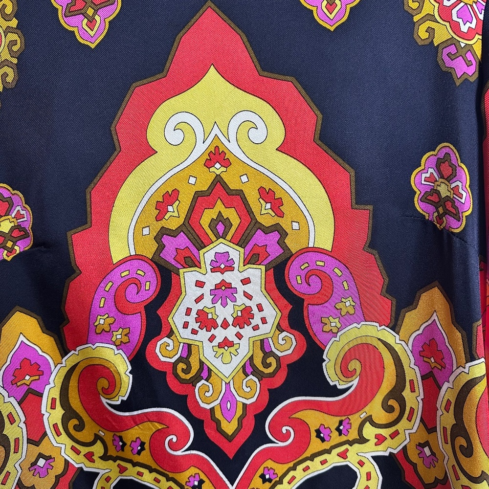 SEE by CHLOE Vibrant Silk Blouse, Multicolor | Sz. 10 - Picture 2 of 9